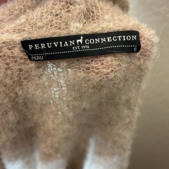 Peruvian connection alpaca open front cardigan sweater long line small luxurious - Picture 6 of 6